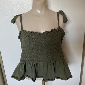 Cropped Army Green Top